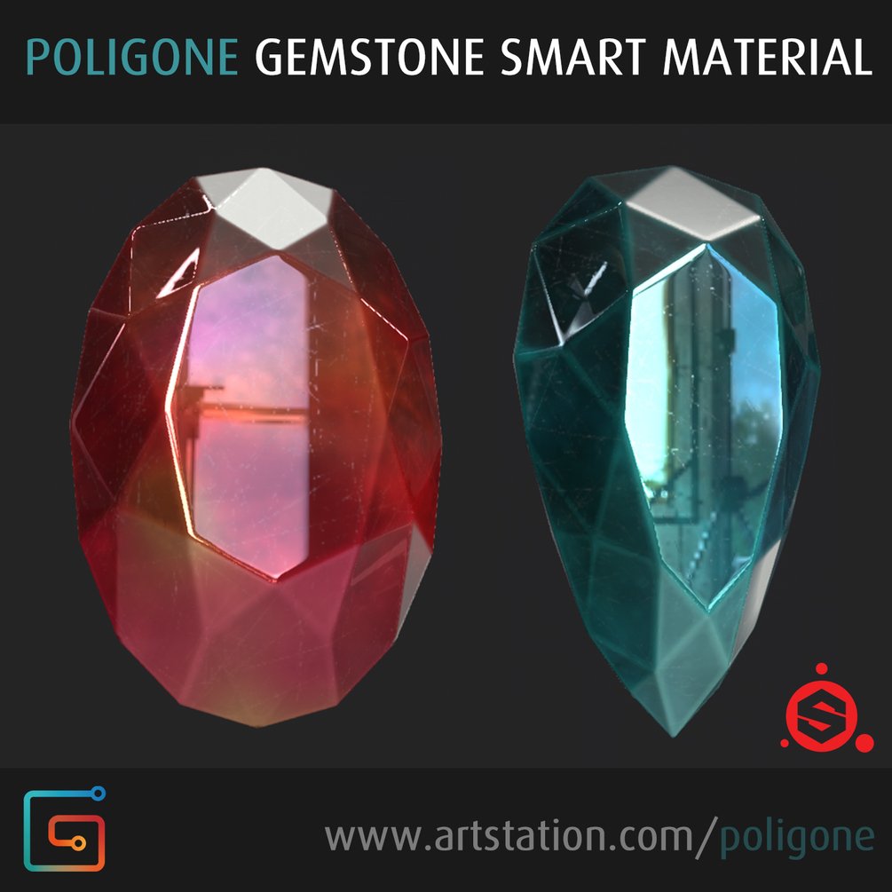 Poligone Gemstone Smart Material for Substance Painter