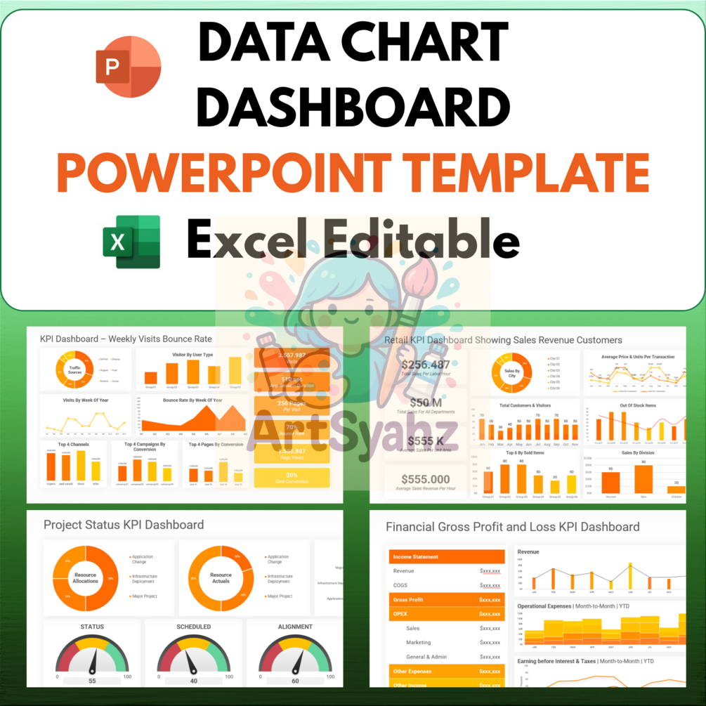 Business Kpi Excel Dashboard Template Automated Data Sheet Track