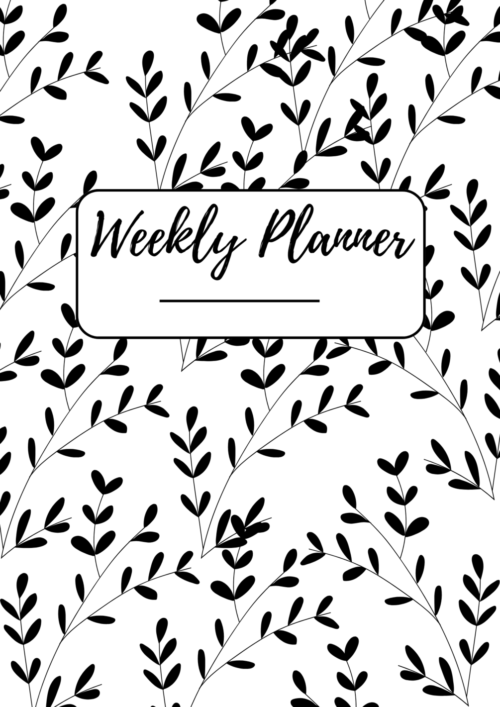Monochrome mastery weekly planner