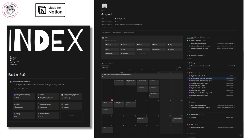 BuJo 2.0  Notion Template