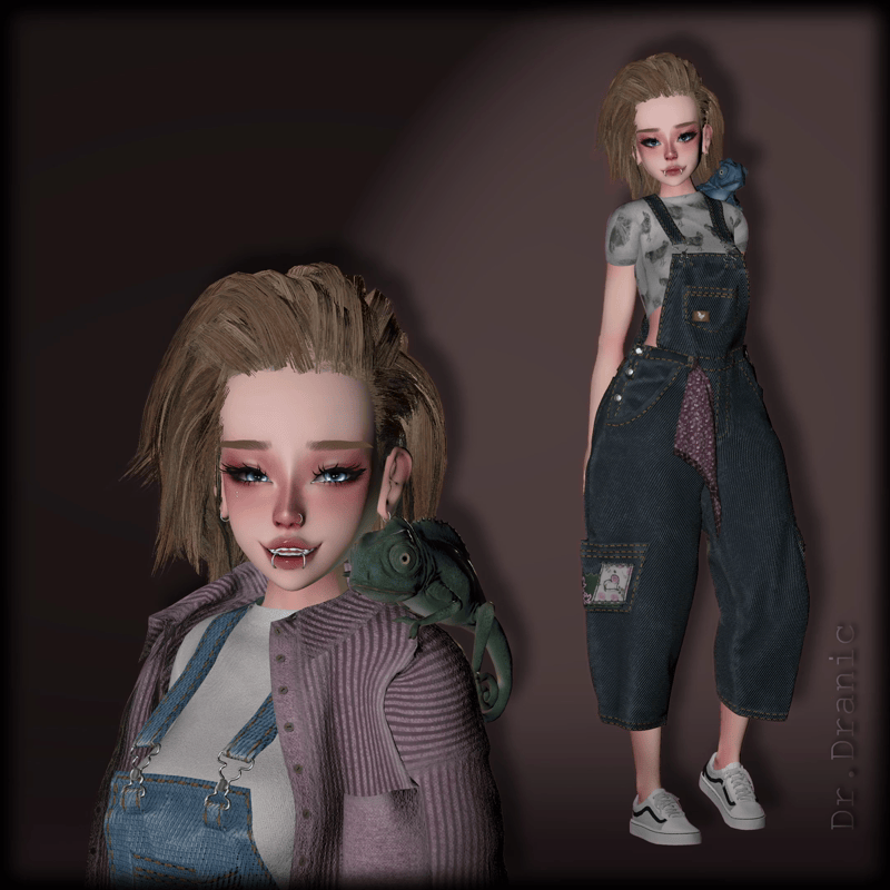 [ZinPia] "CHAMELEON" Overalls Set | Full Outfit