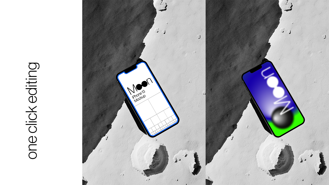 iPhone 13 Moon Mockup PM02