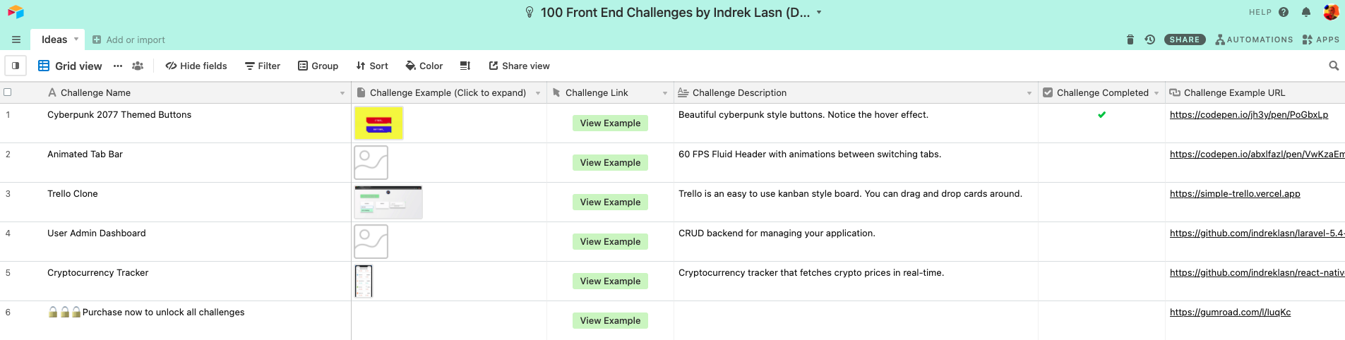  100 Front End Coding Challenges