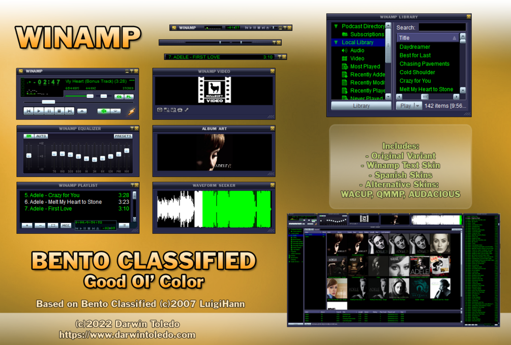 Bento Classified Good Old Color (WINAMP SKIN)