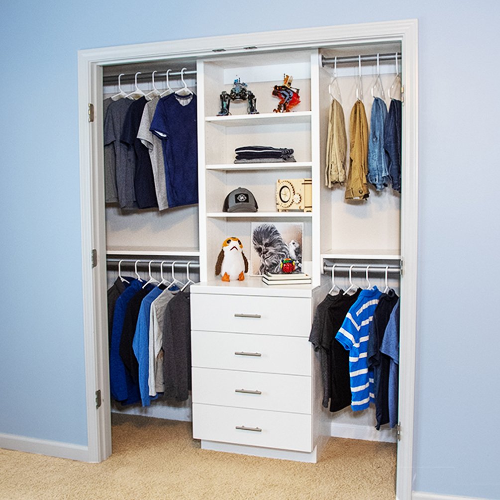 DIY Closet Organizer with Shelves and Drawers