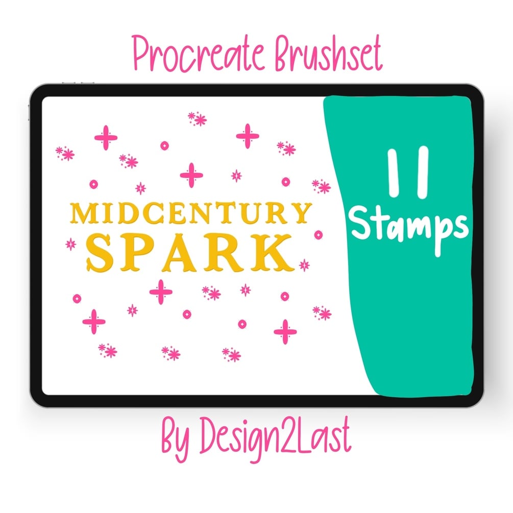 Procreate Brushset | Mid Century Spark Stamps | Design 2 Last by Akanksha | Zmapist