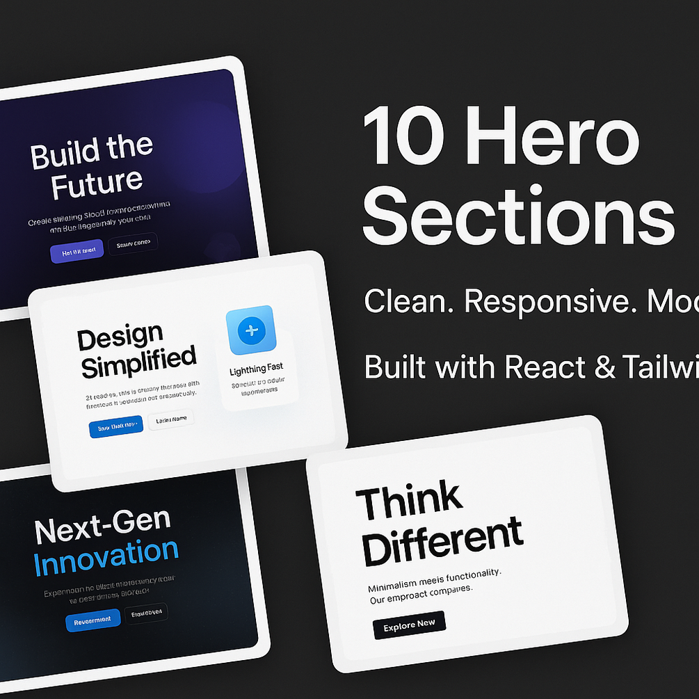 **10 Modern Hero Sections - Tailwind CSS Kit**