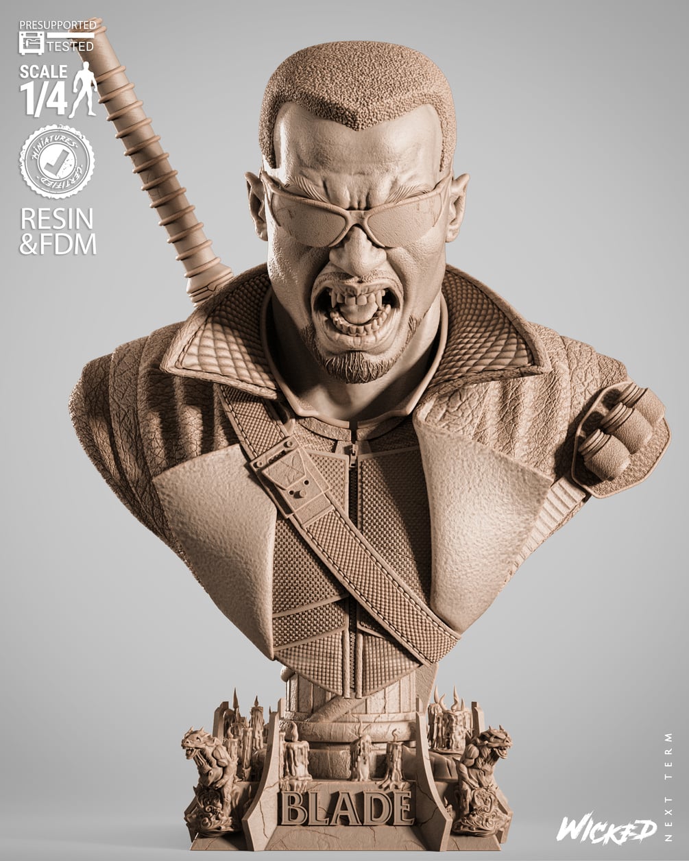 Wicked Marvel October 2025 Term Blade Portrait Bust: Tested and ready for 3D printing