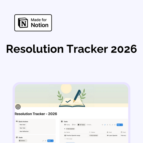Resolution Tracker 2026 — Reflect, Plan & Grow with Intention Image