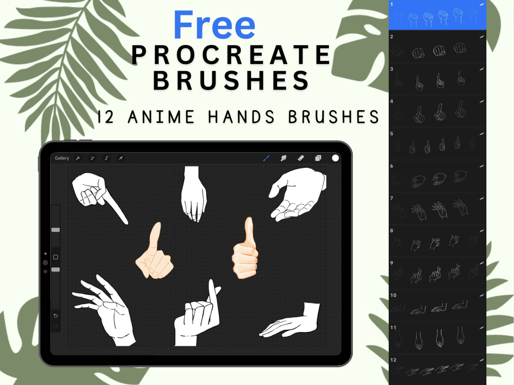 Free procreate hands brushes