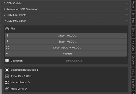 CDM P3D Studio Datei-Panel — Import, Export, Prüfung