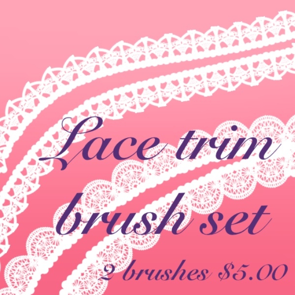 Procreate Lace trim brush set
