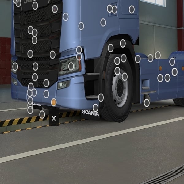 ˇ [bummud tuning part] Scania NG front fender bumper mudflaps by WC007 D3SIGN