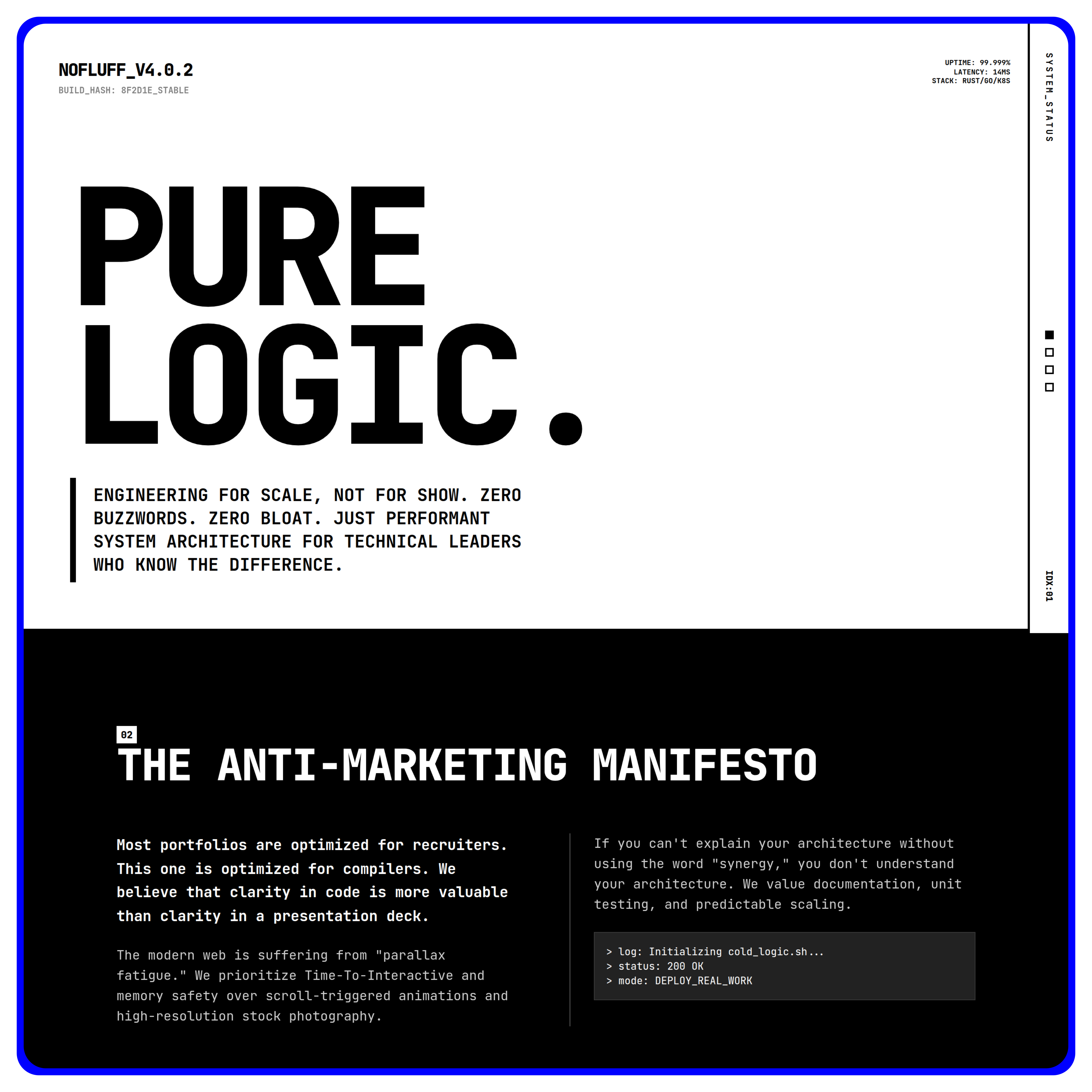 NoFluff Hero Section Preview