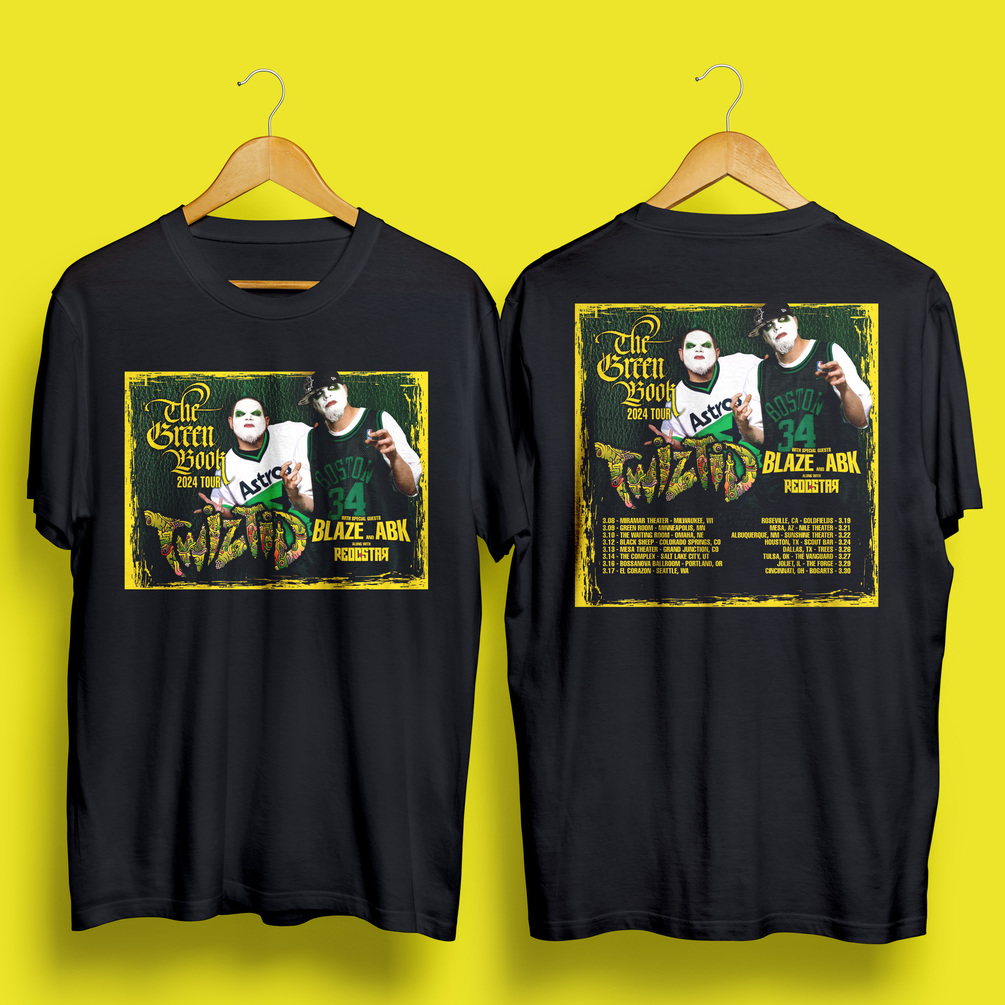 TWIZTID THE GREEN BOOK TOUR 2024, TWIZTID TEE SHIRT, TWIZTID TOUR ...