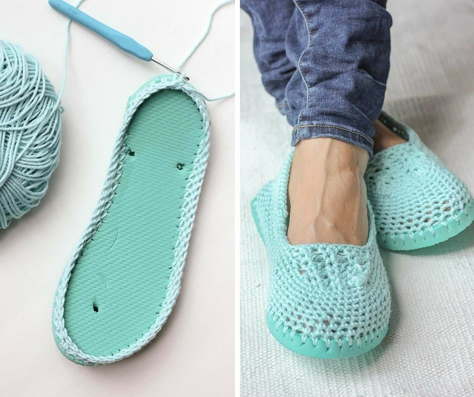 Crochet slipper soles online free pattern