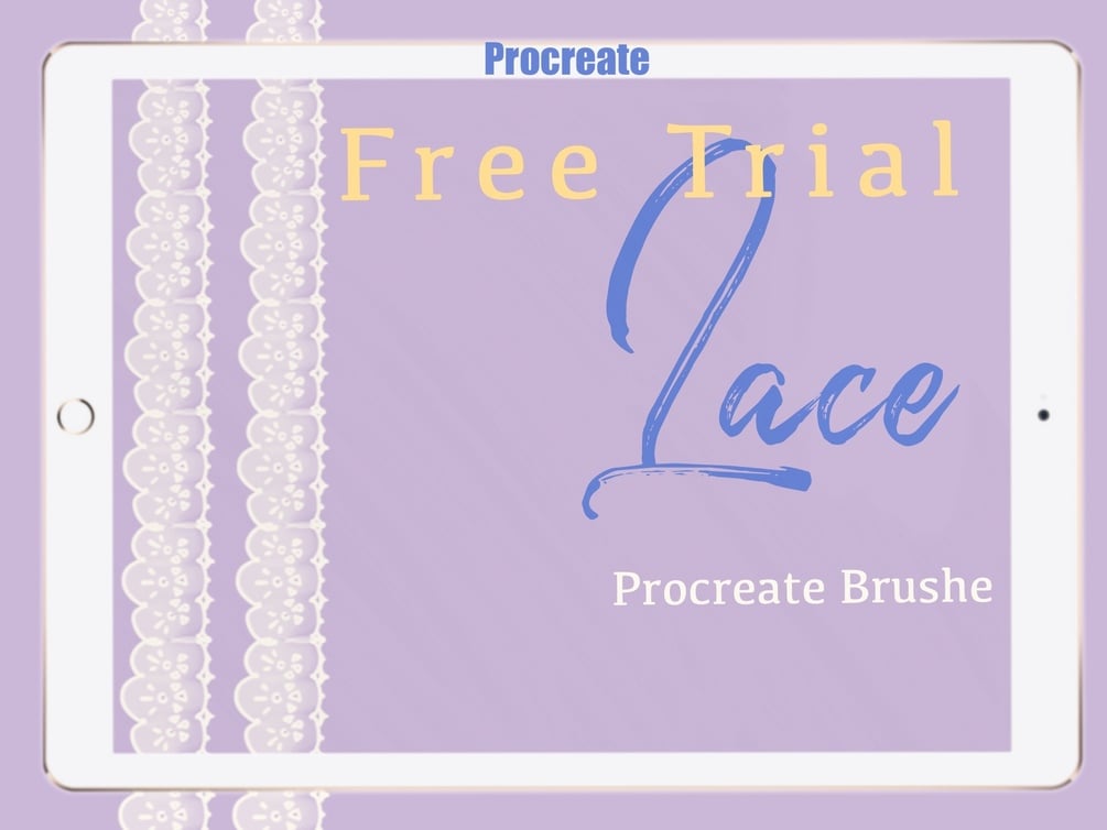 Free Trial- Procreate Lace Brushes Seamless- Procreate Stamps - Fashion  illustration - Fashion Design- -Textile - lace border