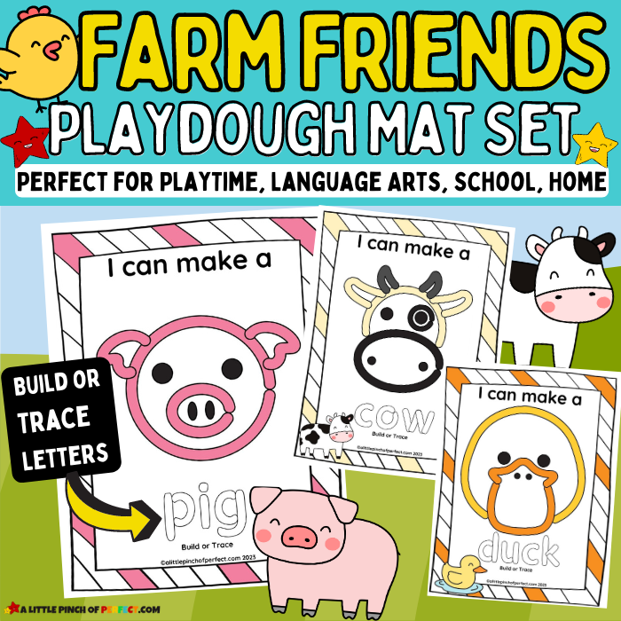 Farm Friends Playdough Mat Set Kids Activity