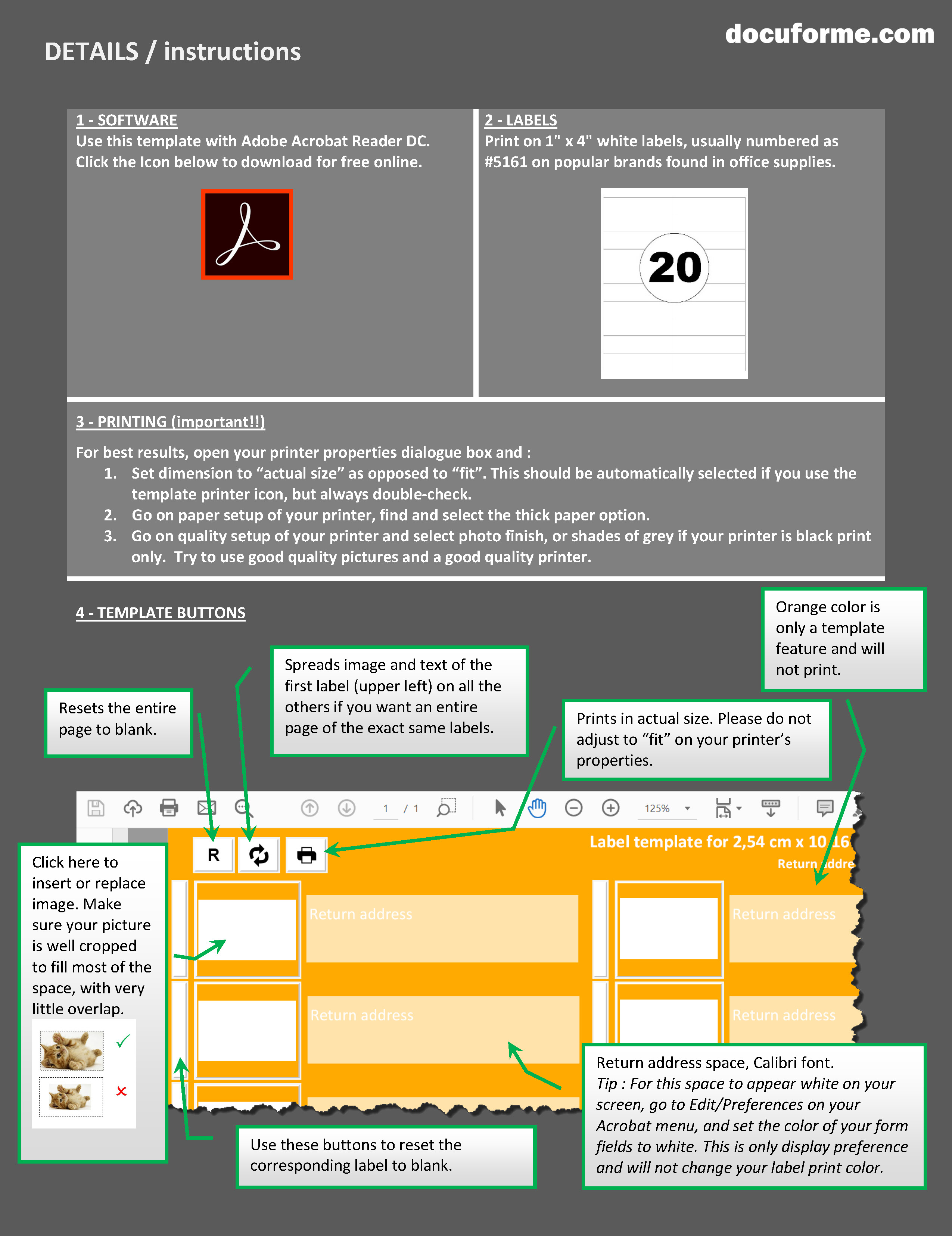 Label template with image insert