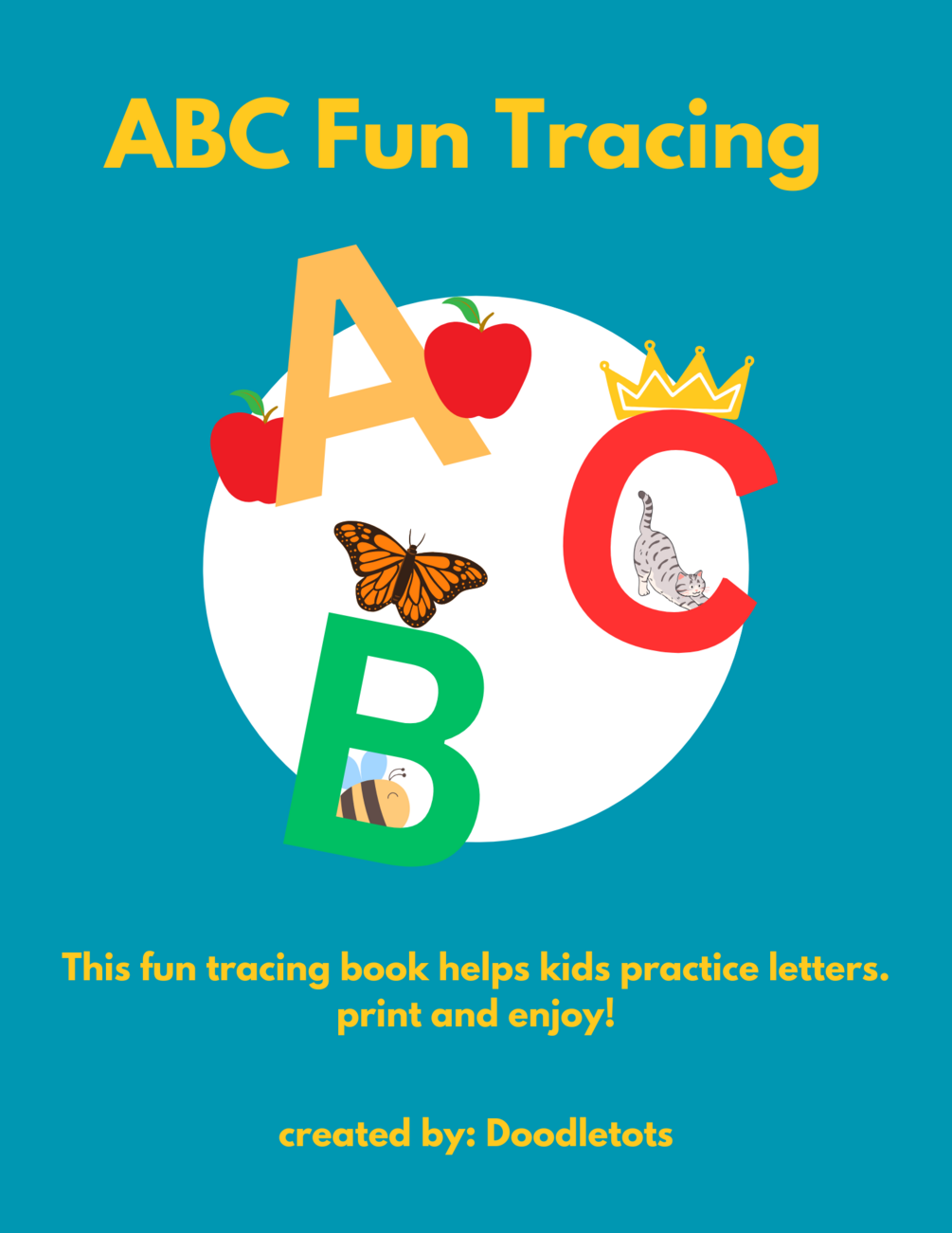 Color learn abc handwriting practice for kids