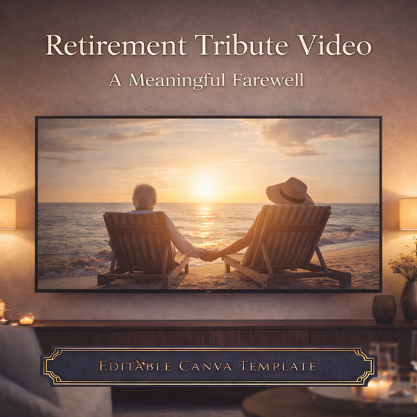 Retirement Tribute Video Template | Editable Canva Farewell Video