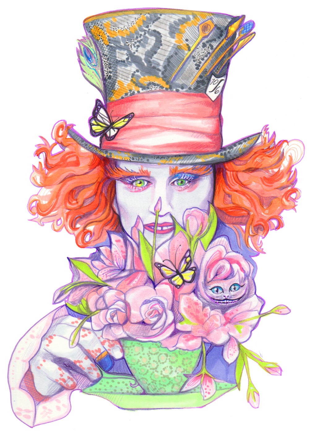 alice in wonderland coloring pages mad hatter