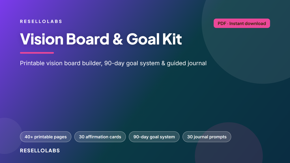 Look inside Vision Board Kit & Goal Journal Printables (PDF) — real pages