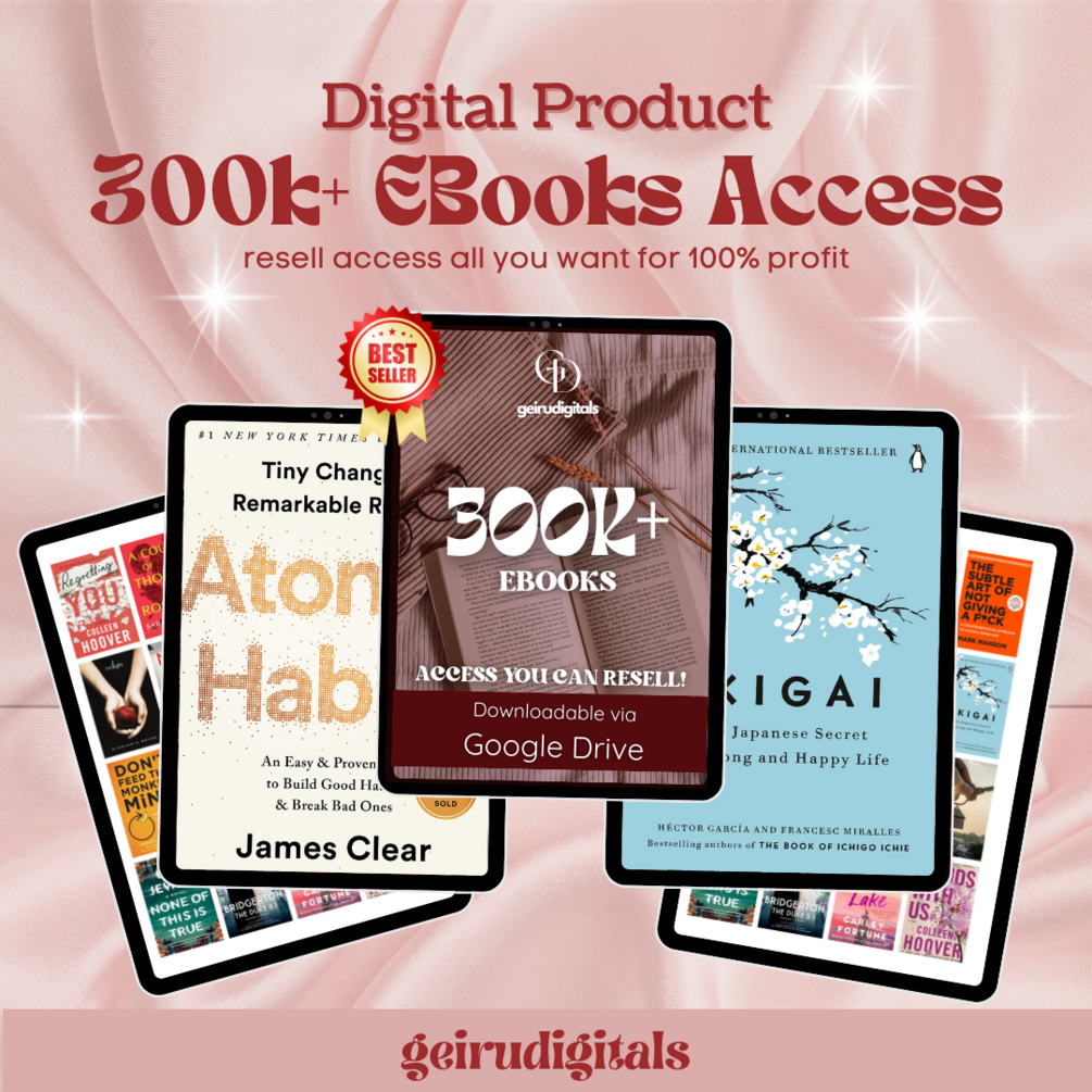 300k+ EBook Access & Ultimate EBook Bundles (15M EBooks Zipped Files) • MRR • Geirudigitals