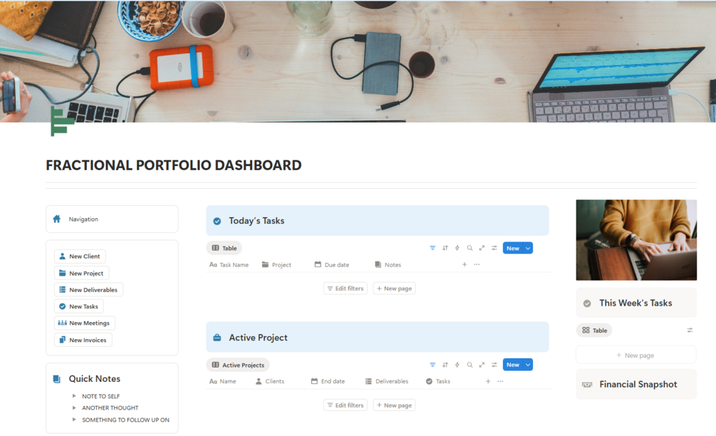 Fractional Product Manager OS - Notion Workspace Preview