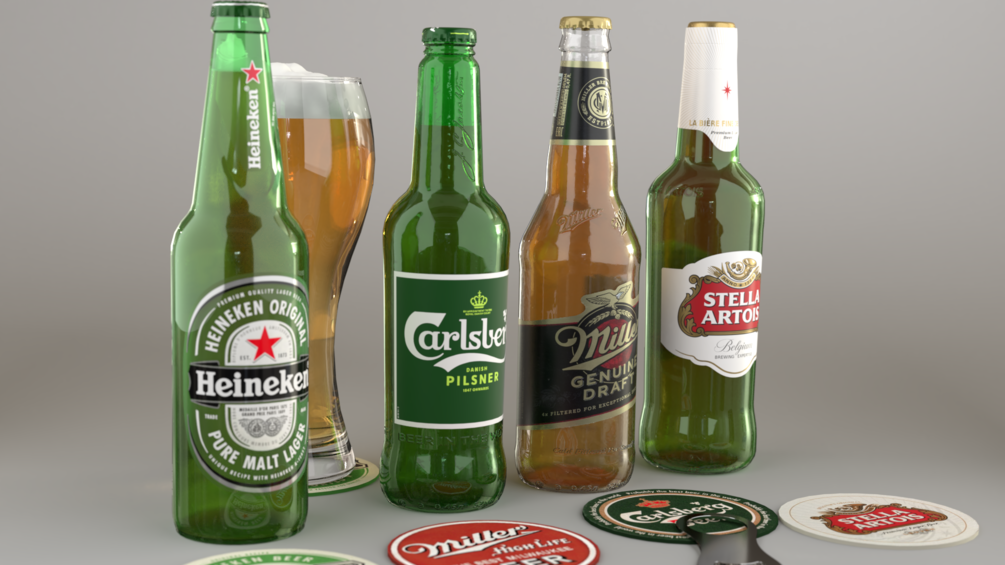 stella artois glass beer 3d model