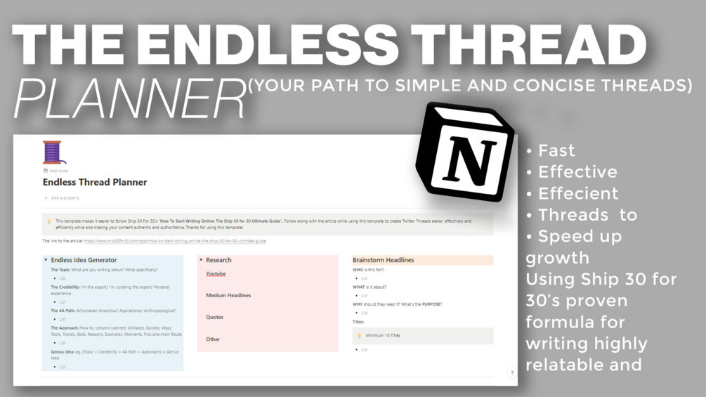🧵The Endless Thread Planner