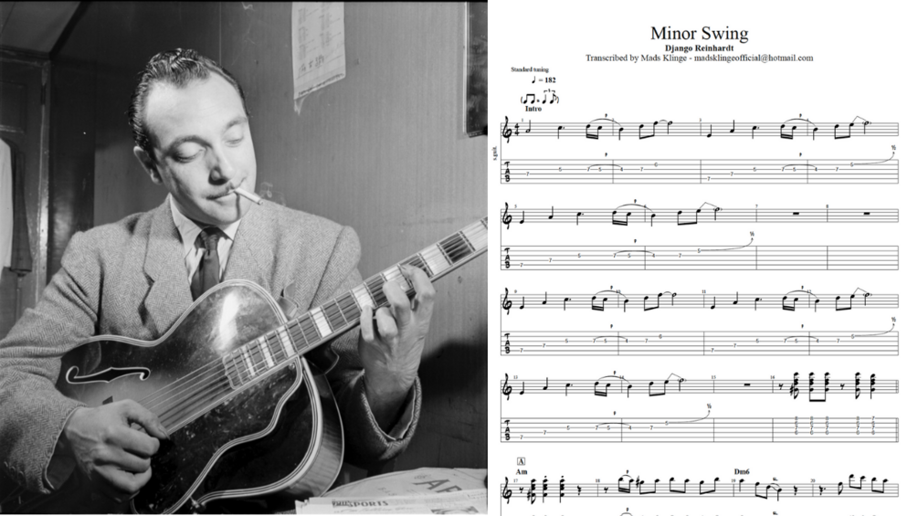 Django Reinhardt Minor Swing Full Transcription (Guitar + Violin)