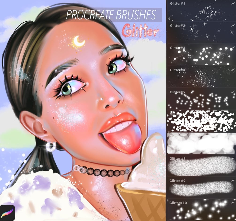 10 PROCREATE BRUSHES GLITTER💫