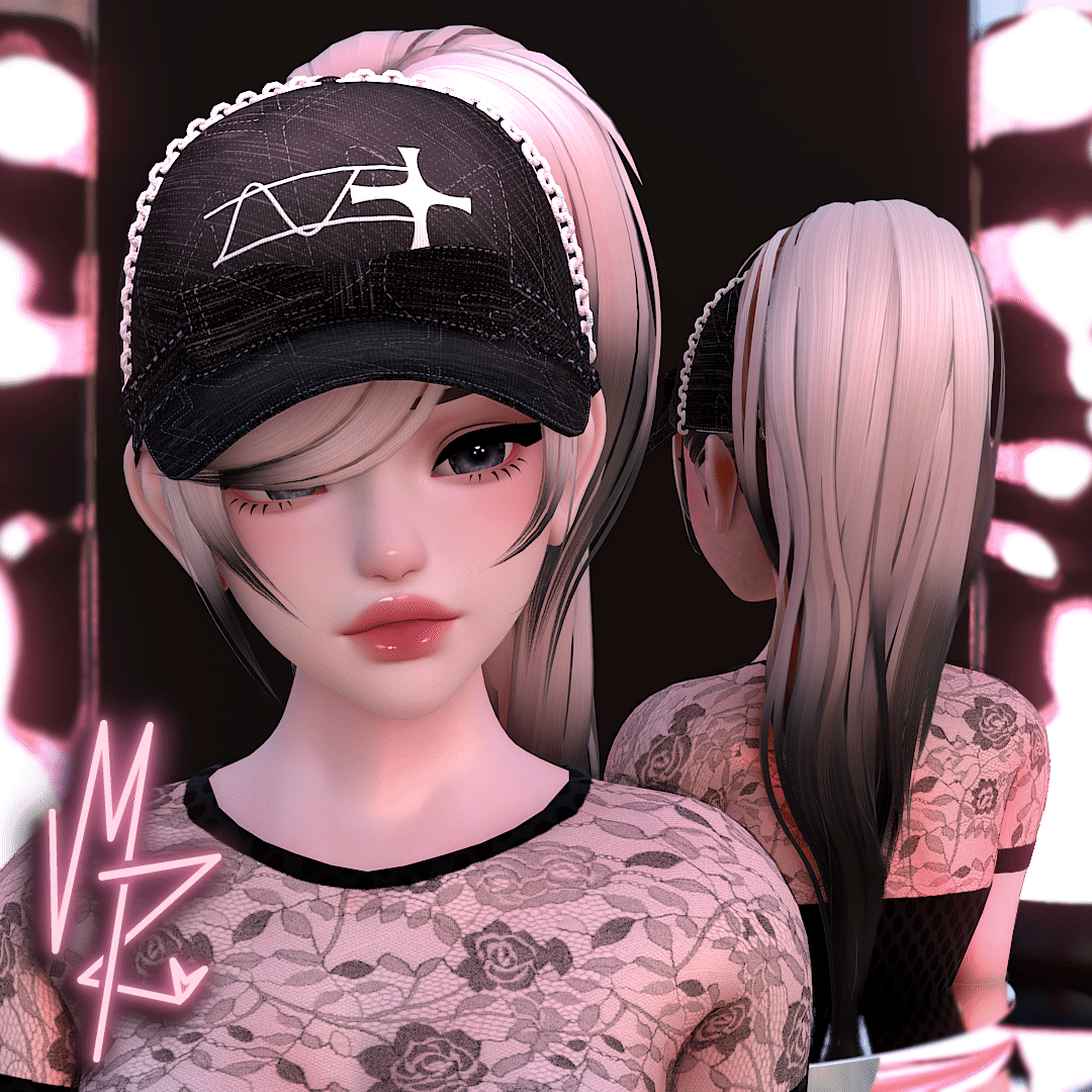 Ponytail Hat & Hair [3D Asset]