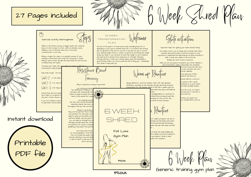 6 Weeks Shred gym plan for FAT LOSS generic