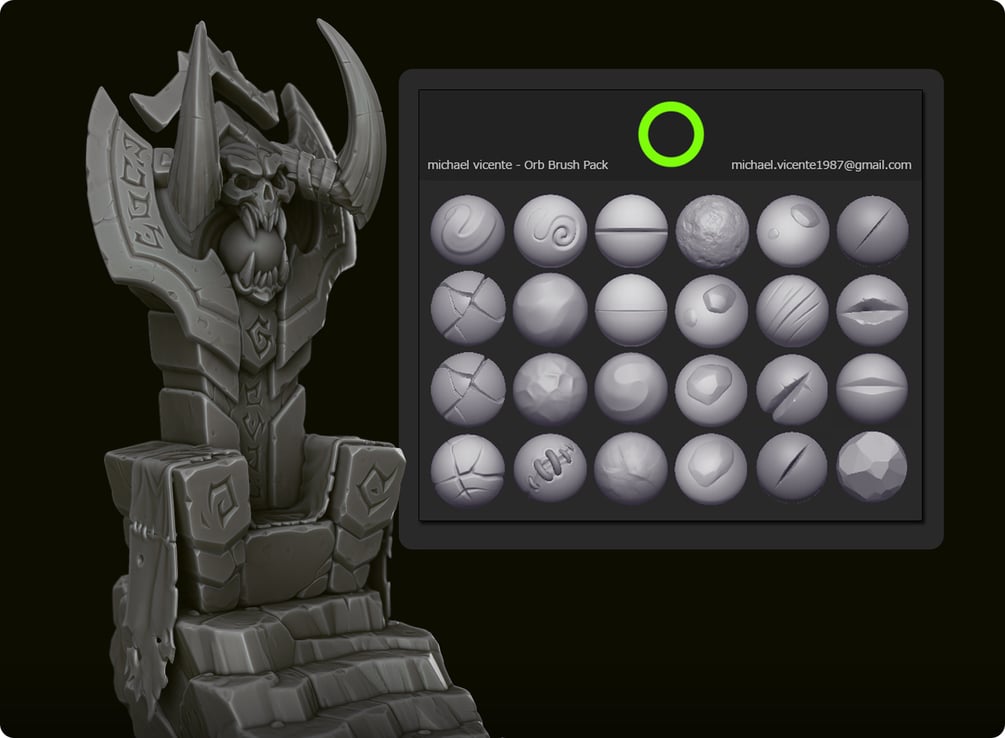 orb brushes pack for zbrush