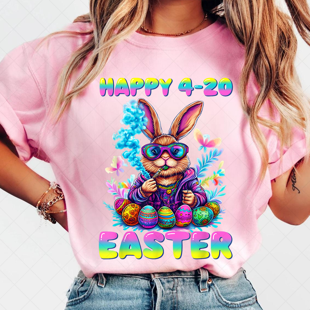 420 Easter Bunny Smoking Weed – Funny Stoner Holiday PNG