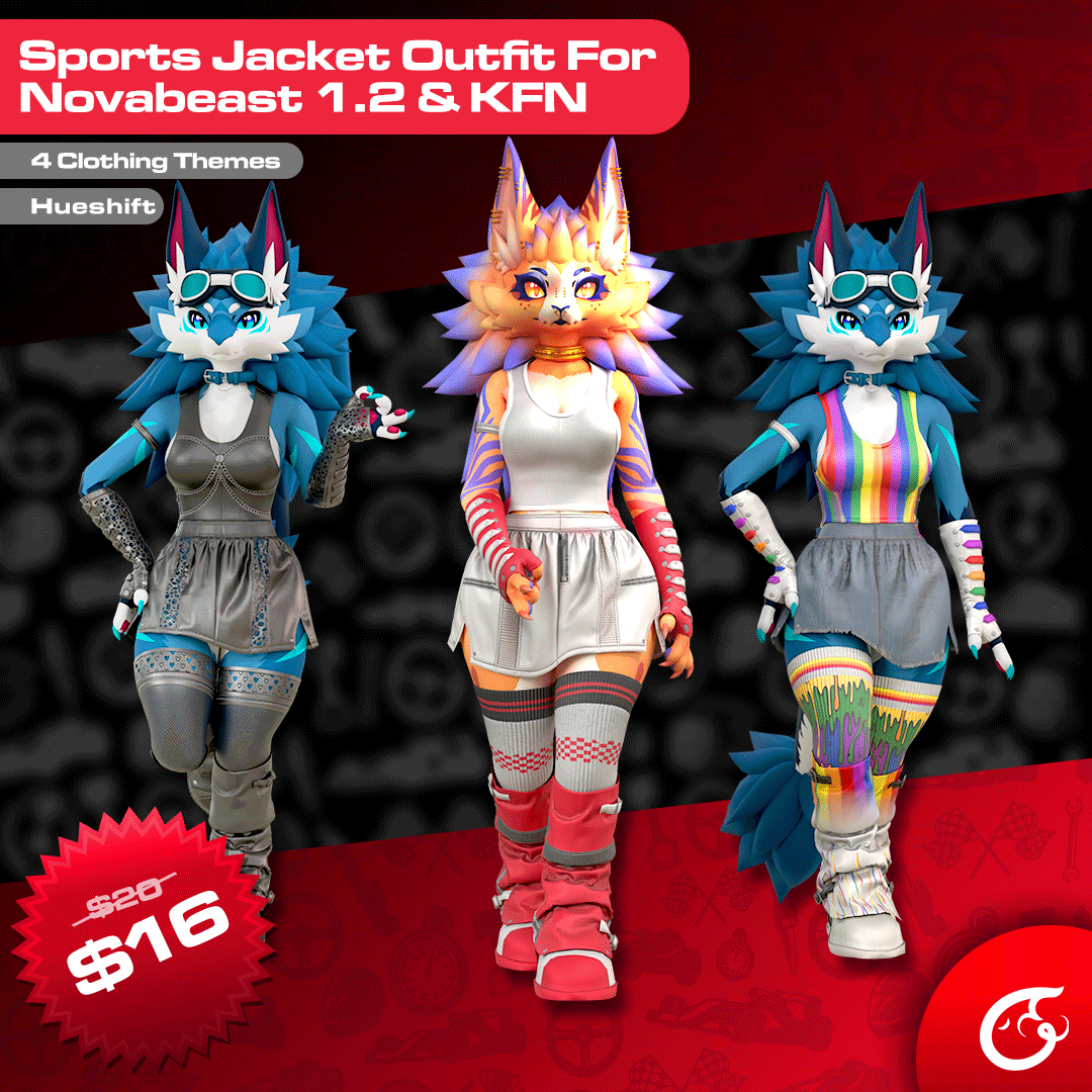 Sports Jacket Outfit For Novabeast 1.2 & KFN  | VRChat Clothing