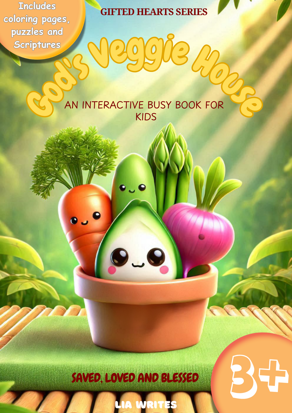 An interactive busy book for kids god s veggie house