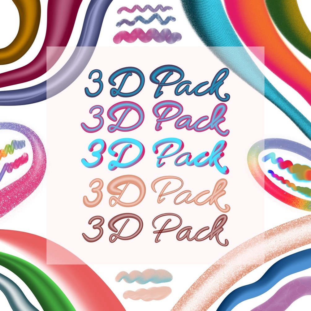 3d lettering procreate brushes free