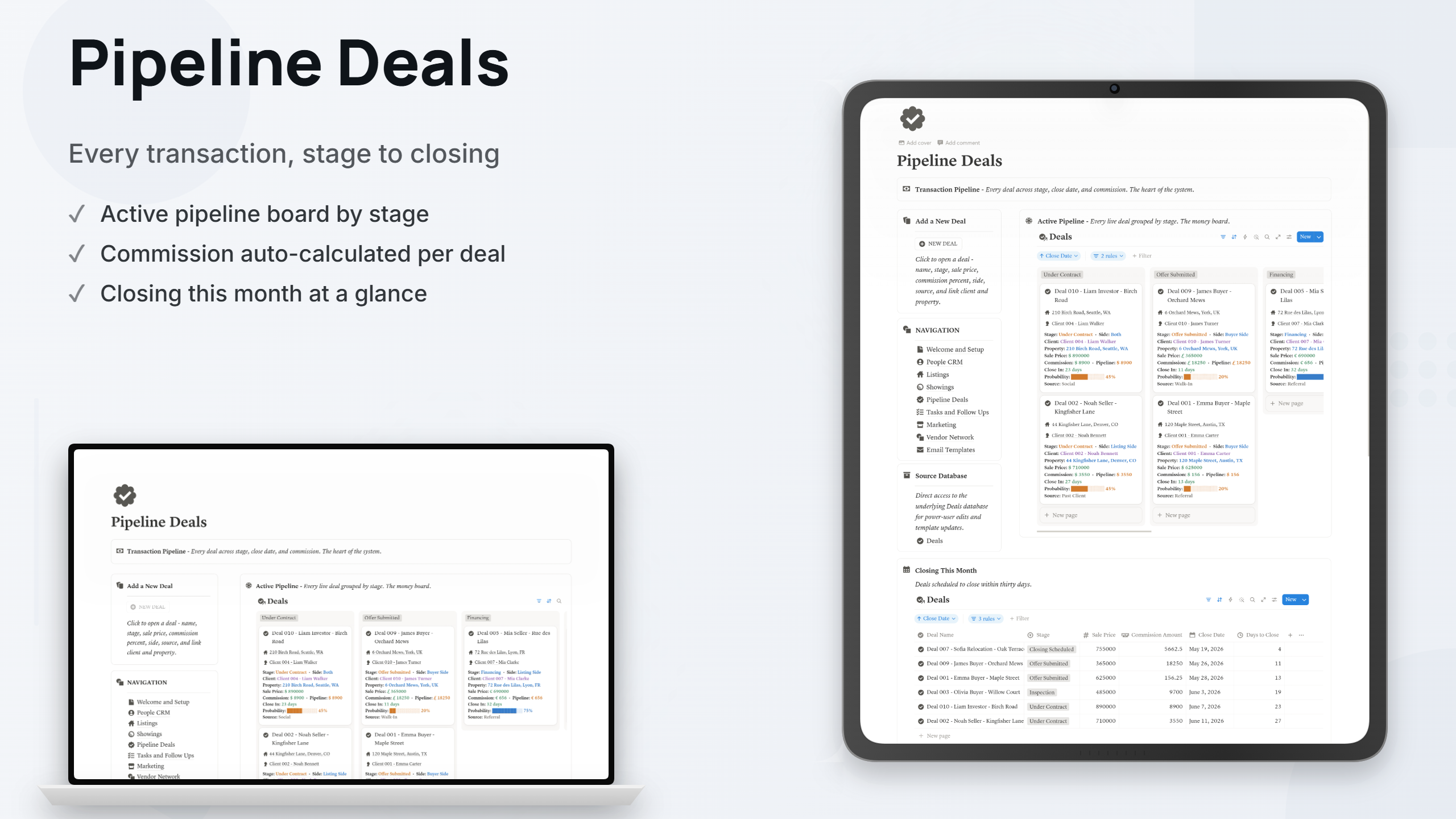 Real Estate Agent CRM - Notion Template for Solo Agents - view 6