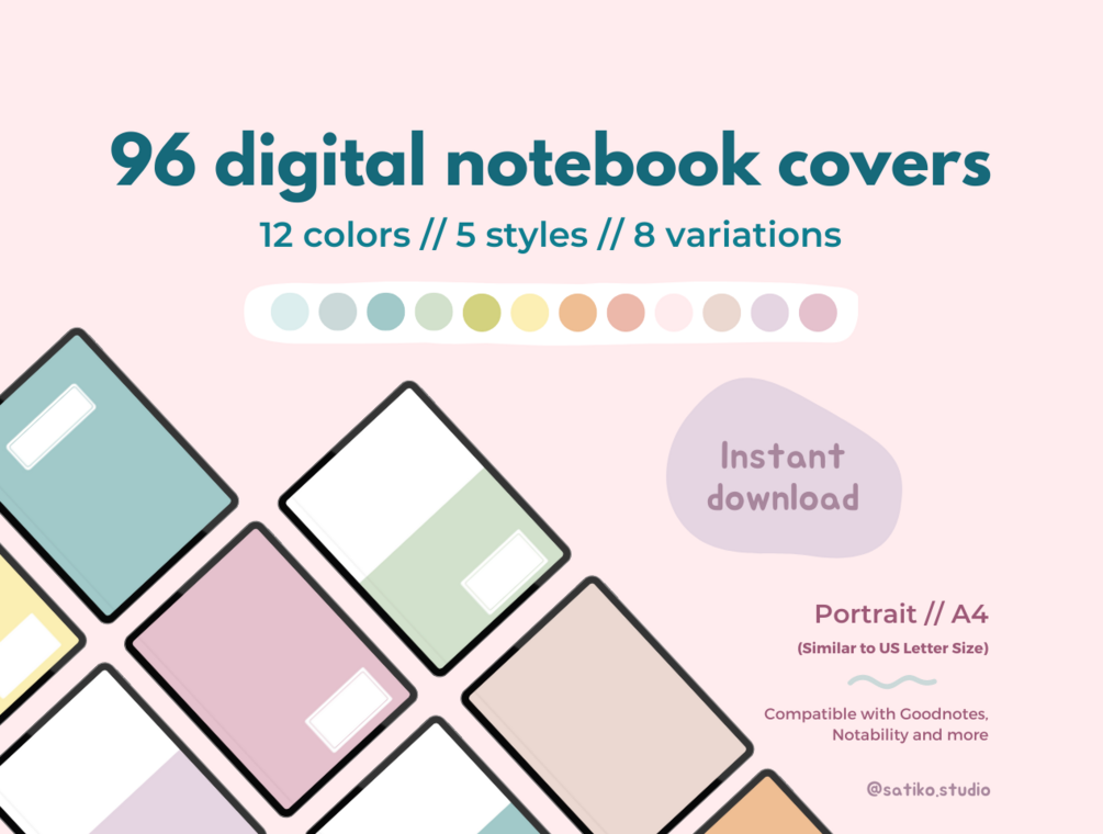 Notebooks with Cover, Color and Size Alternatives