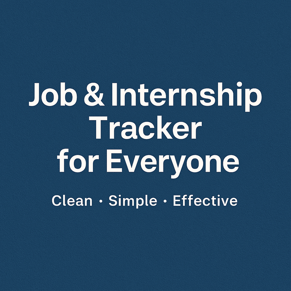 Job & Internship Tracker (Excel Template)