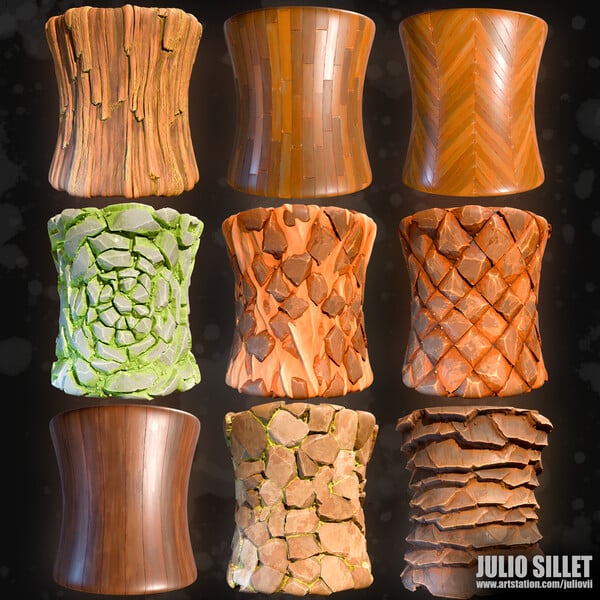 Materials Stylized Stone & Wood 02