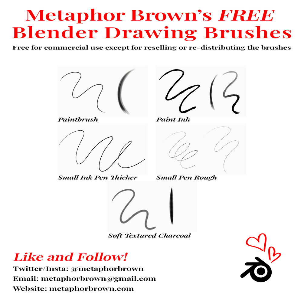 Metaphor Brown's FREE blender drawing brushes (Grease Pencil)