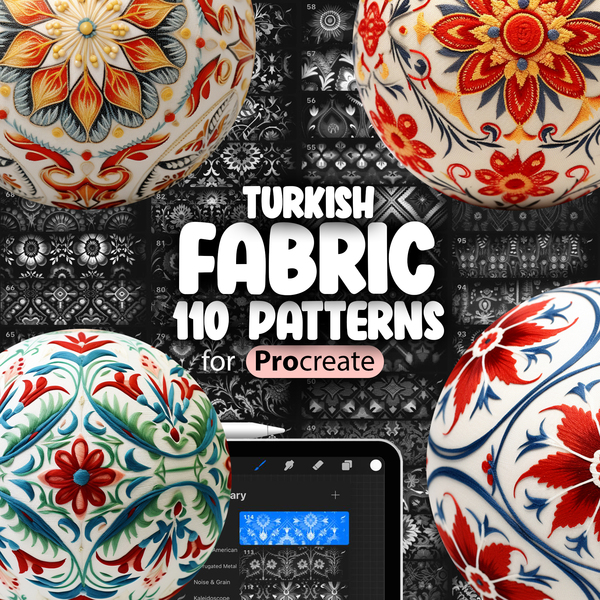 110 Procreate Turkish Patterns Collection by ProCreativeBreeze