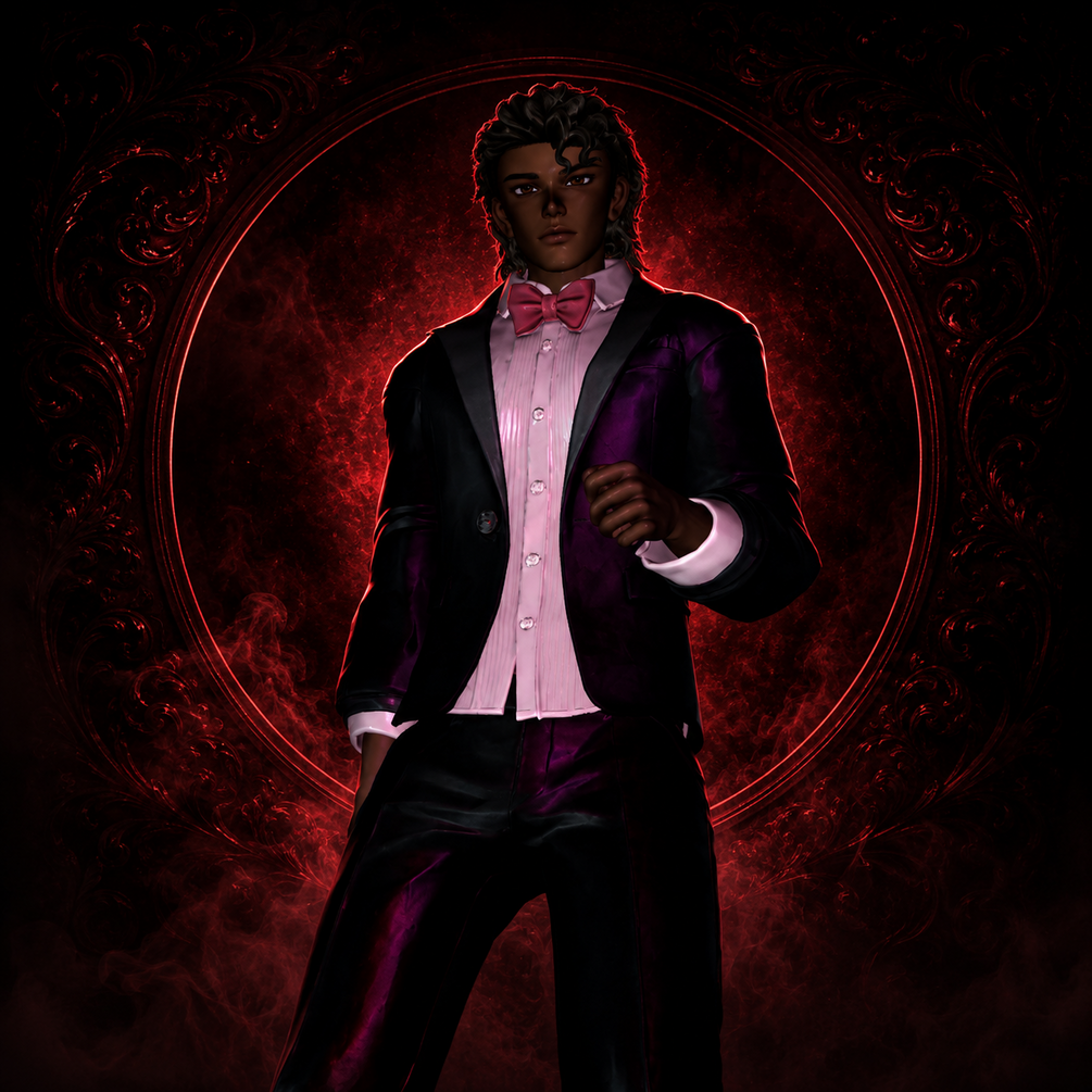 Mikael — VRChat avatar in regal white suit with tilted fedora