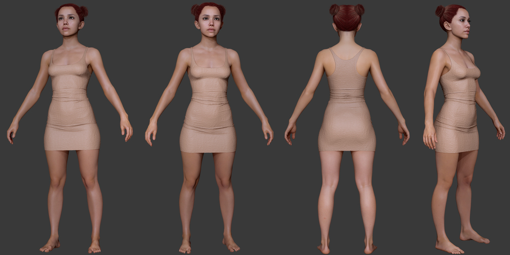 Redhair Girl Body Basemesh