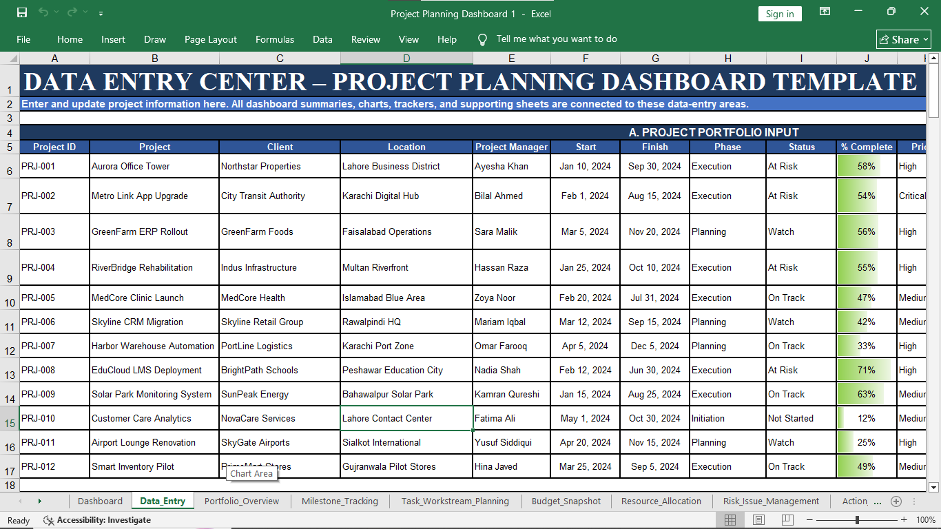 Project Planning Dashboard Preview 01