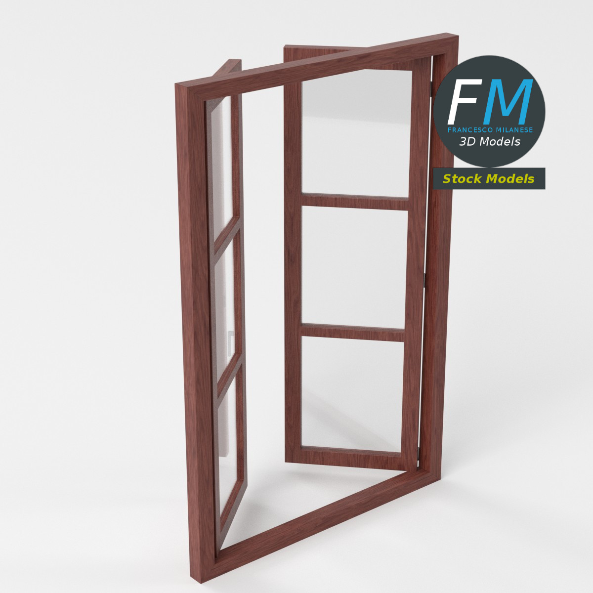 3D MODEL - Six panel double window